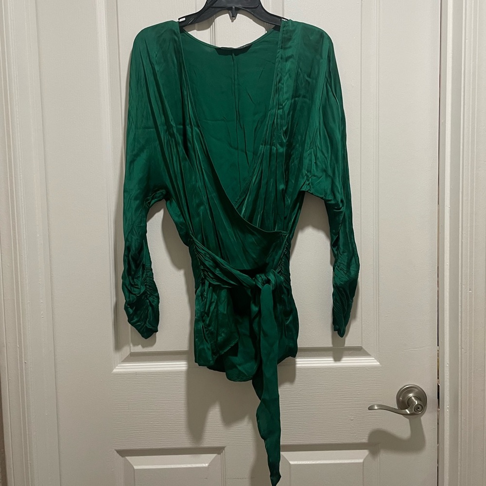 Emerald Green silky top